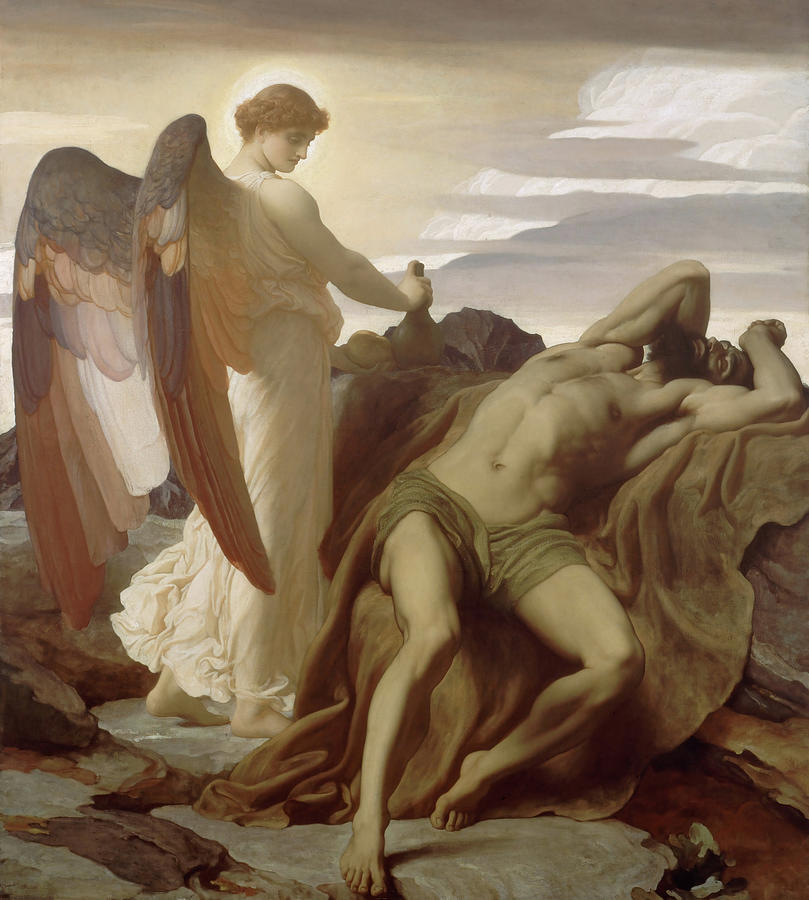Frederic Leighton Painting - Elijah In The Wilderness by Frederic Leighton Frederic Leighton Painting - Elijah In The Wilderness by Frederic Leighton