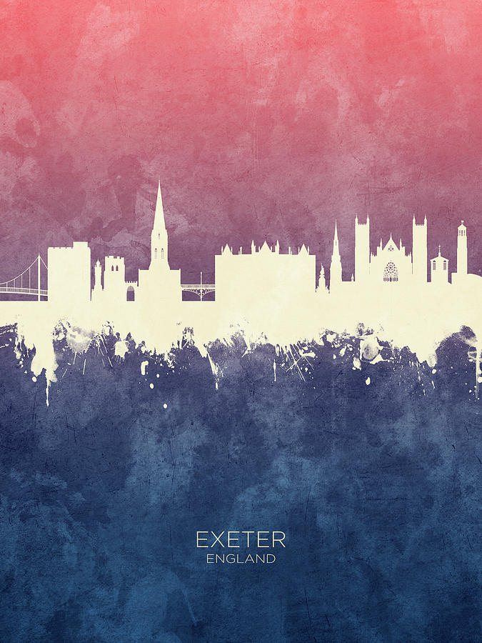 Skyline Digital Art - Exeter England Skyline #6 by Michael Tompsett