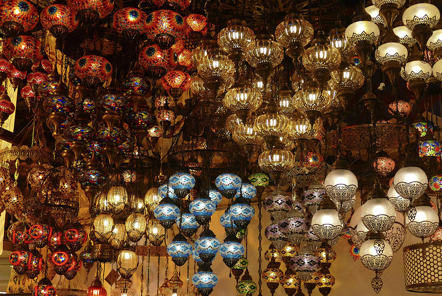 Exquisite glass lamps and lanterns in the Grand Bazaar  #6 Photograph by Steve Estvanik