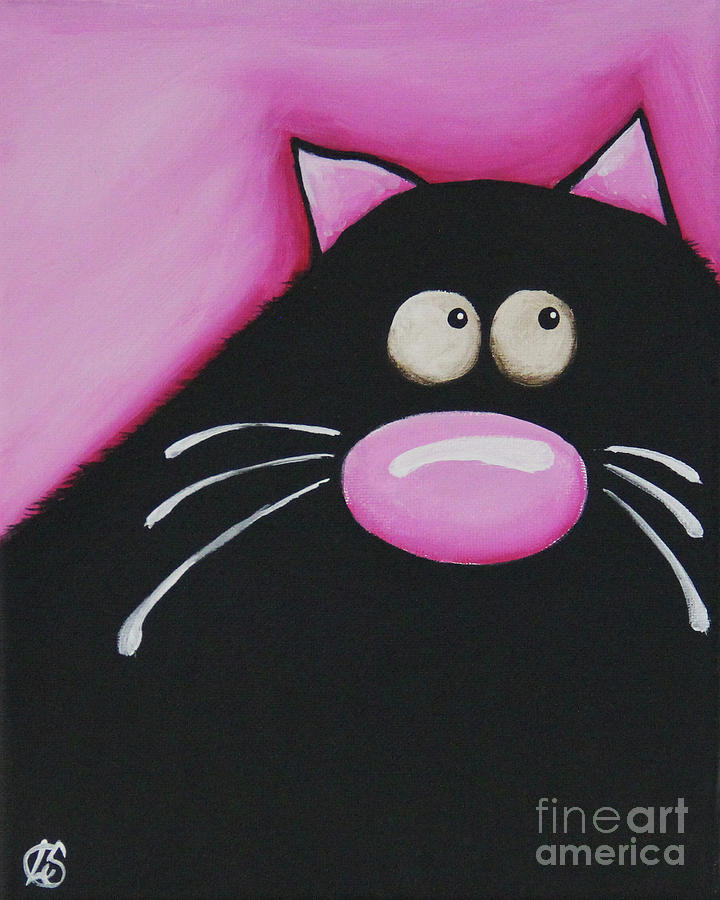 Fat Cat #5 Painting by Lucia Stewart