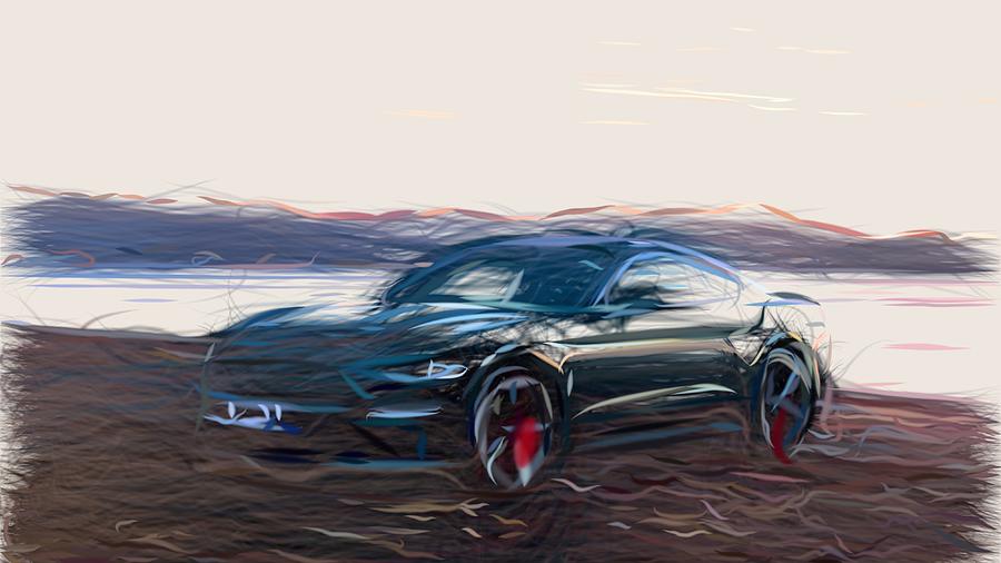 Ford Mustang Bullitt Drawing #7 Digital Art by CarsToon Concept