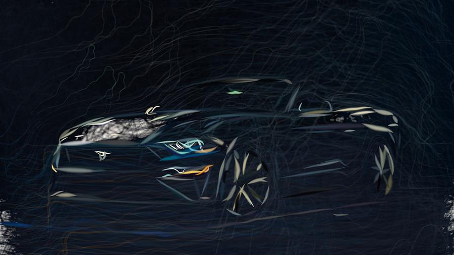 Ford Mustang GT Drawing #7 Digital Art by CarsToon Concept