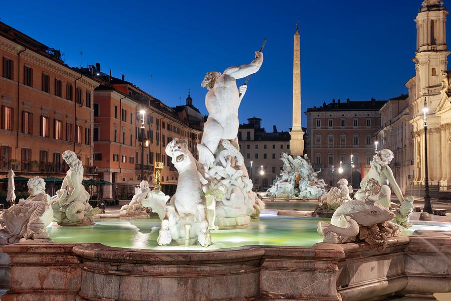 Architecture Photograph - Fountains In Piazza Navona In Rome #6 by Sean Pavone