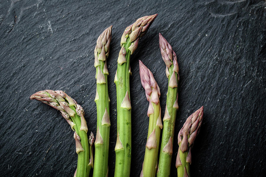 Asparagus Photograph - Fresh Green Asparagus #6 by Nailia Schwarz