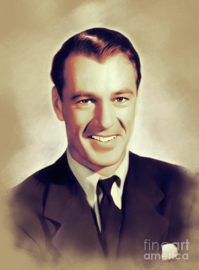 Gary Cooper, Vintage Movie Star #6 Painting by Esoterica Art Agency