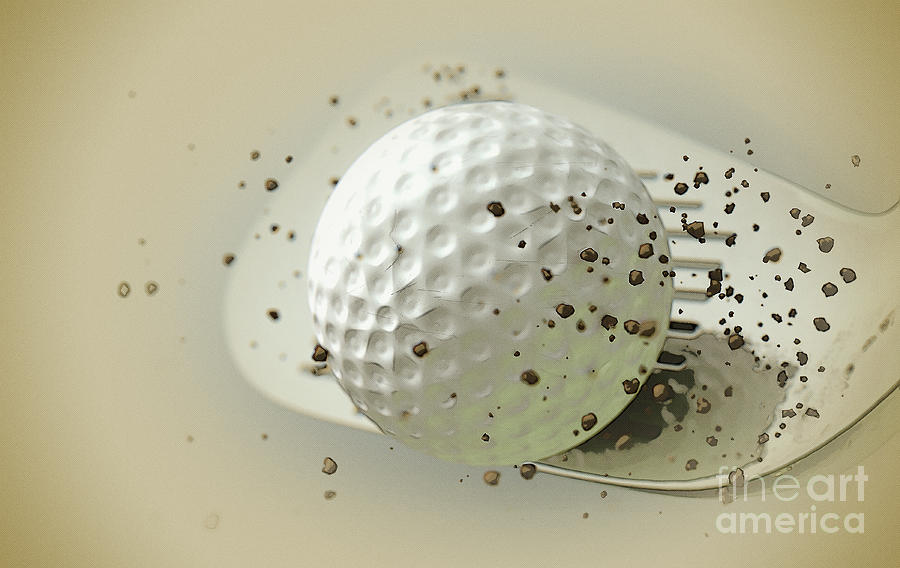 Golf Digital Art - Golf Club Striking Ball In Slow Motion #6 by Allan Swart
