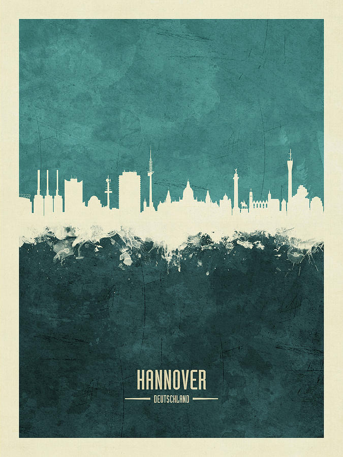 Hannover Germany Skyline #6 Digital Art by Michael Tompsett