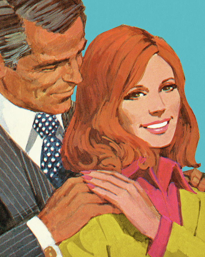 Vintage Drawing - Happy Couple #6 by CSA Images Vintage Drawing - Happy Couple #6 by CSA Images