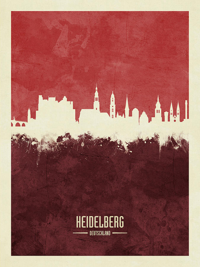 Heidelberg Germany Skyline #6 Digital Art by Michael Tompsett
