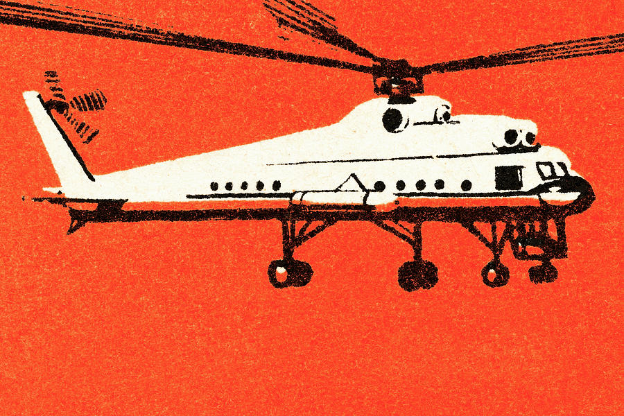 Transportation Drawing - Helicopter #6 by CSA Images