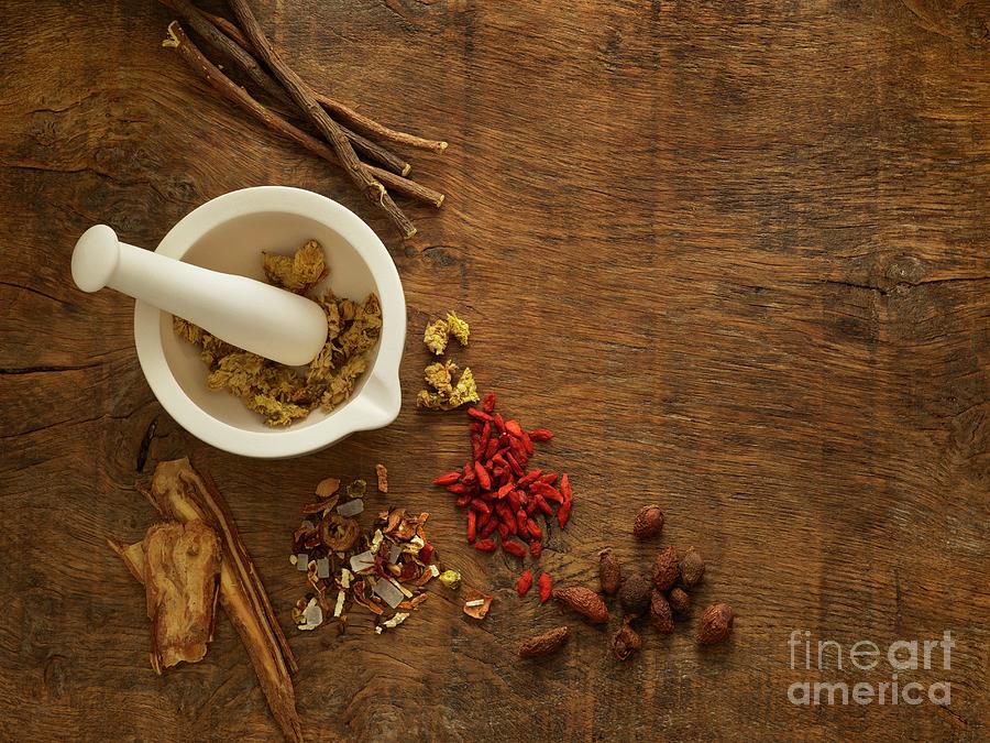 Herbs And Equipment Used For Alternative Medicine #6 Photograph by Science Photo Library