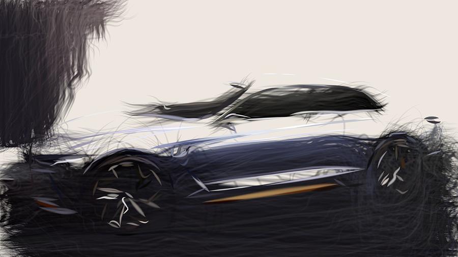 Hyundai Genesis New York Draw #7 Digital Art by CarsToon Concept