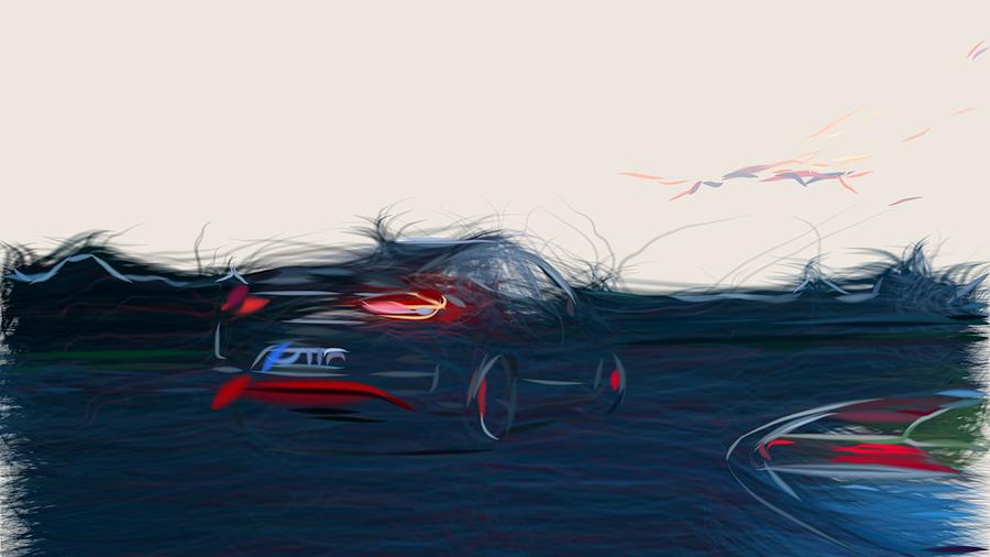 Hyundai i30 Fastback N Drawing #7 Digital Art by CarsToon Concept