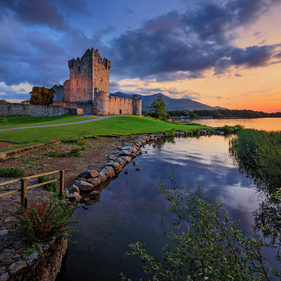 Ireland, Kerry, Killarney, Ring Of Kerry, Late Afternoon View Of The 15th Century Ross Castle Along The Shores Of Lough (lake) Leane, One Of The Highlights Of The Lakes Of Killarney National Park #6 Digital Art by Riccardo Spila