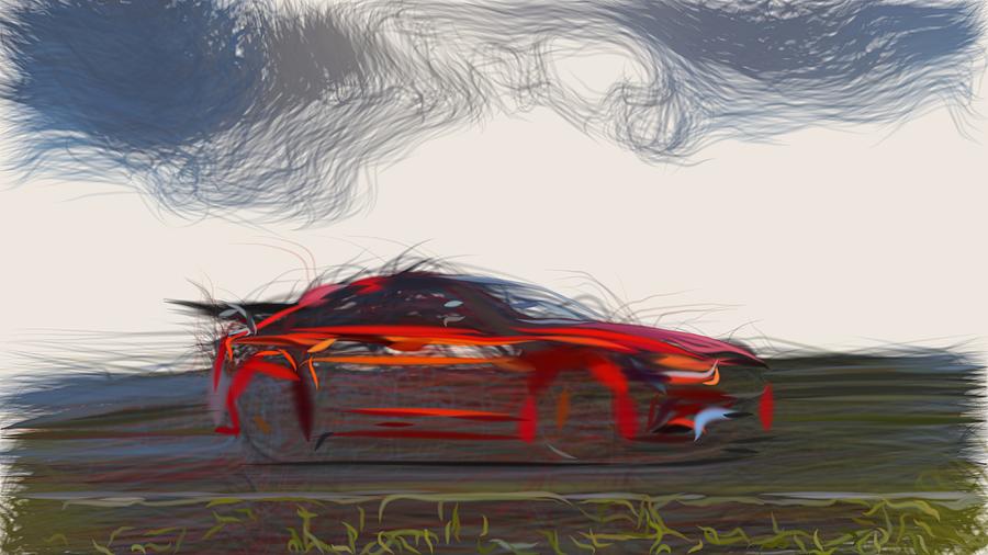 Jaguar XE SV Project 8 Drawing #7 Digital Art by CarsToon Concept