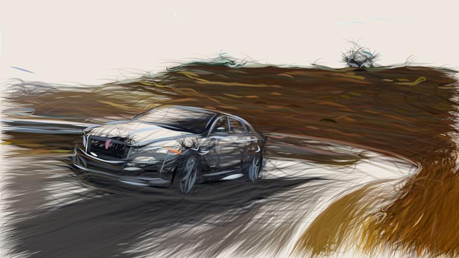 Jaguar XJR Drawing #7 Digital Art by CarsToon Concept