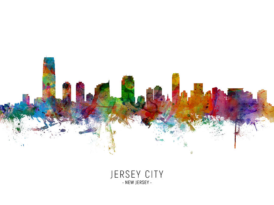 Jersey City New Jersey Skyline #6 Digital Art by Michael Tompsett