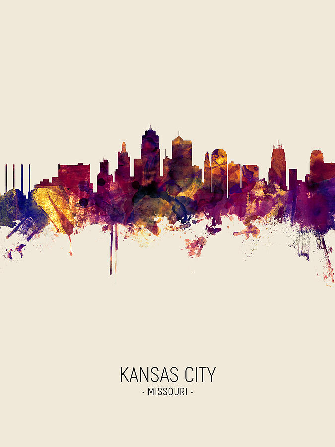 Kansas City Missouri Skyline #6 Digital Art by Michael Tompsett