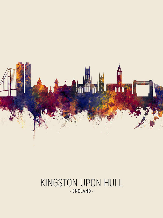 Kingston upon Hull England Skyline #6 Digital Art by Michael Tompsett
