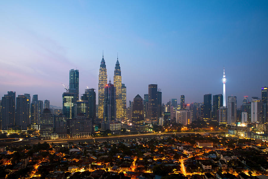 Architecture Photograph - Kuala Lumpur Cityscape. Panoramic View #6 by Prasit Rodphan