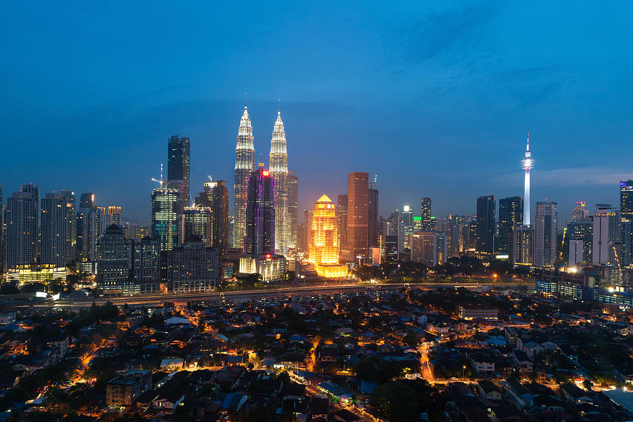 Kuala Lumpur Skyline And Skyscraper Photograph by Prasit Rodphan - Fine ...