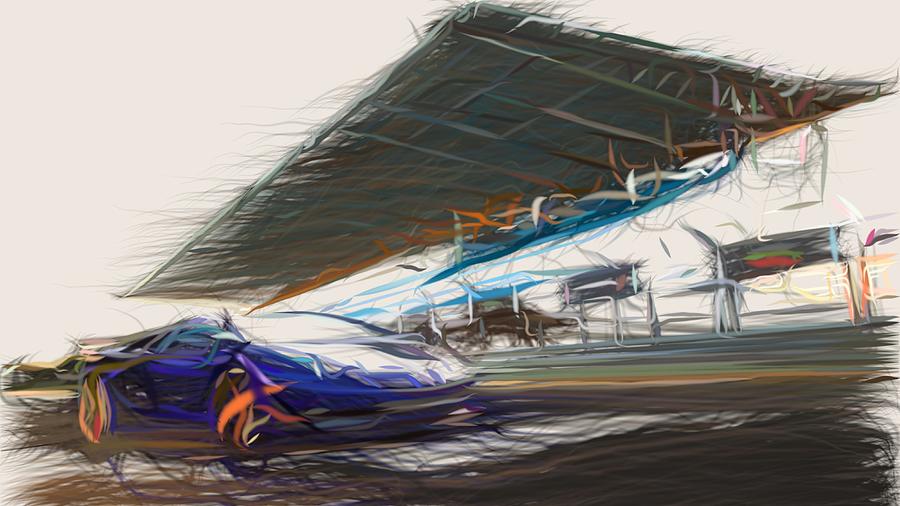 Lamborghini Aventador SVJ Drawing #7 Digital Art by CarsToon Concept