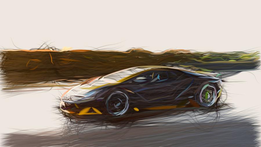 Lamborghini Centenario Drawing Digital Art by CarsToon Concept - Fine Art  America