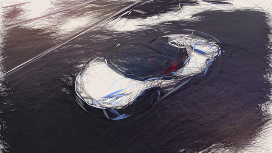 Lamborghini Huracan Performante Spyder Drawing #7 Digital Art by CarsToon Concept
