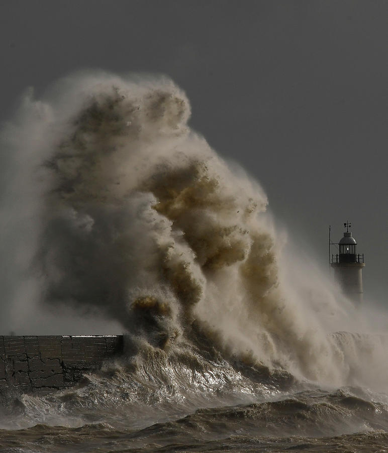 Large Waves Hit the Harbour Wall Photograph by Toby Melville - Fine Art ...