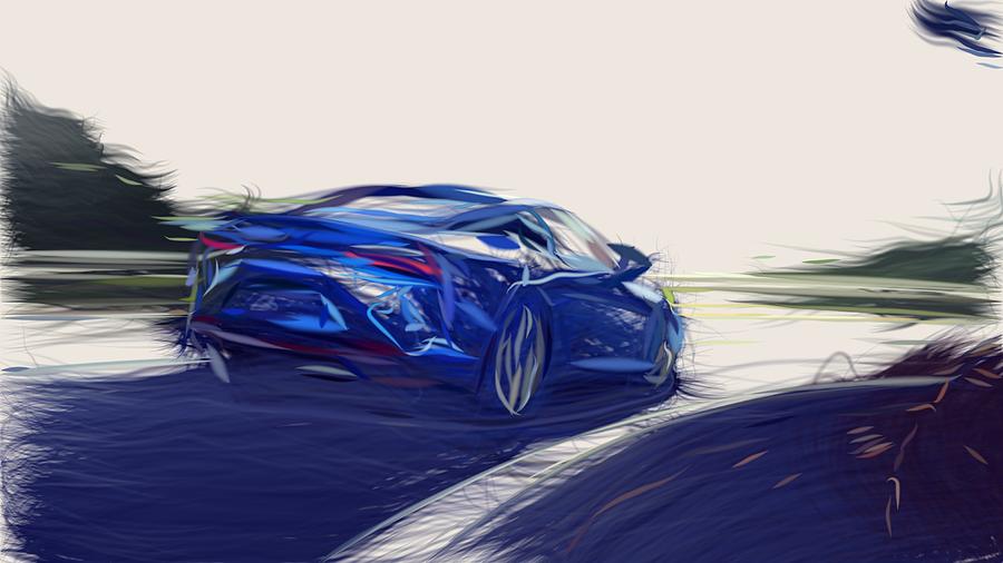 Lexus LC 500h Drawing #6 Digital Art by CarsToon Concept