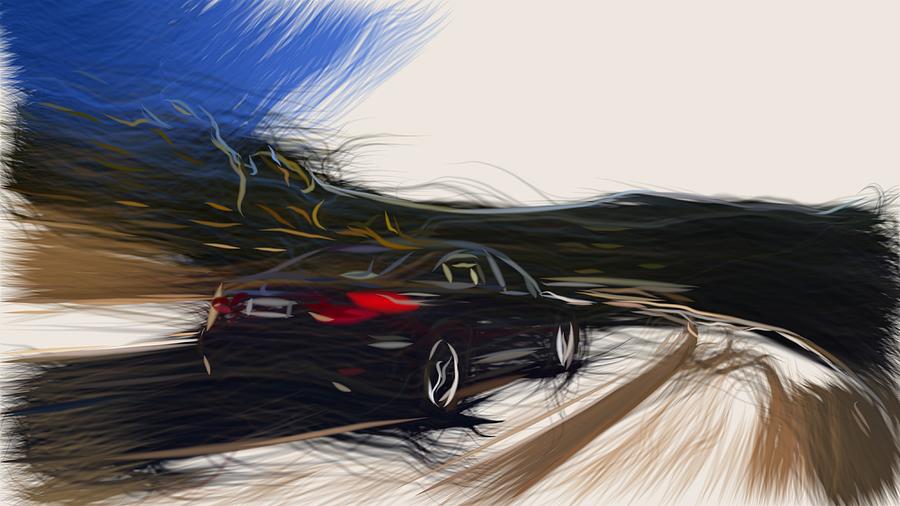 Lexus LS Draw #7 Digital Art by CarsToon Concept
