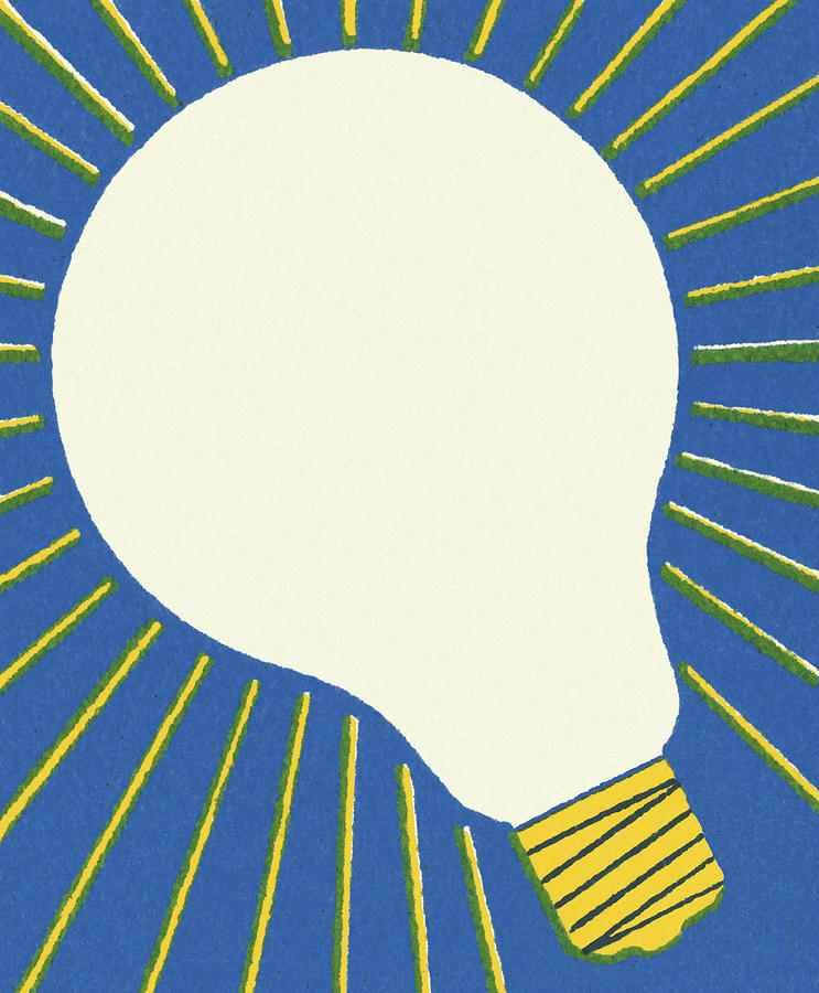 Vintage Drawing - Lightbulb #6 by CSA Images