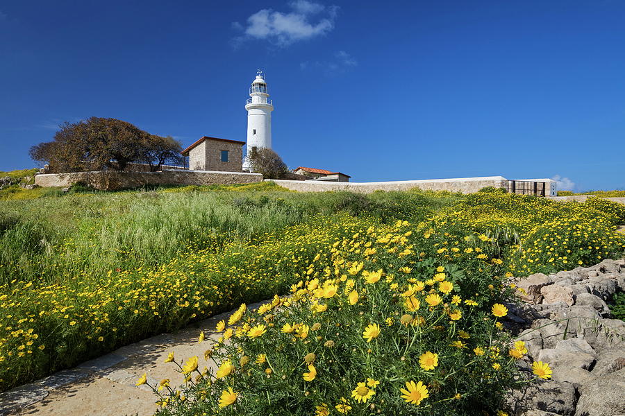 Lighthouse In Kato Pahos, Cyprus #6 Digital Art by Reinhard Schmid