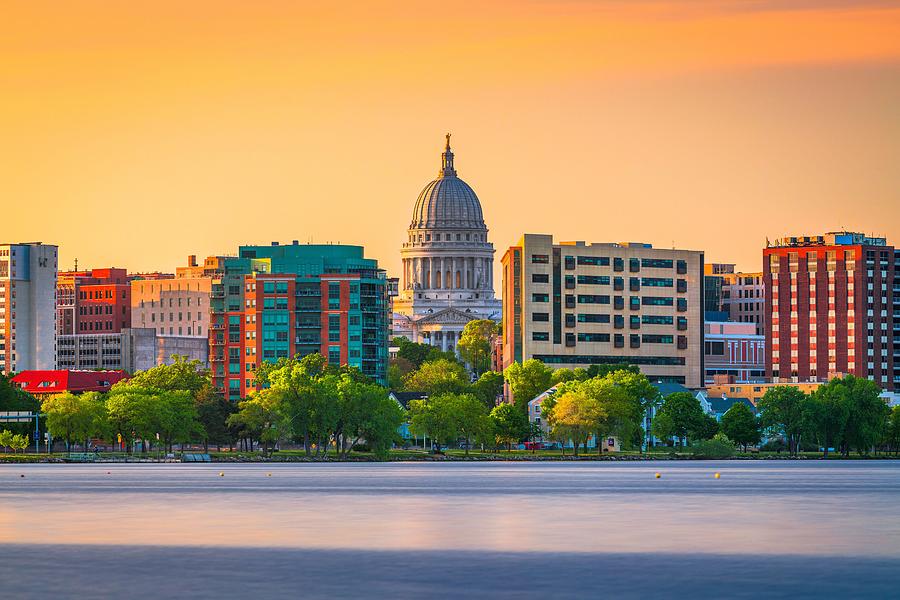 Madison Photograph - Madison, Wisconsin, Usa Downtown #6 by Sean Pavone