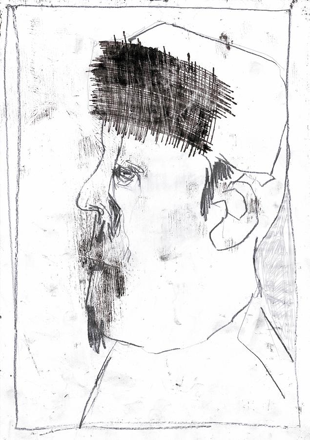 Man in a hat #6 Drawing by Edgeworth Johnstone