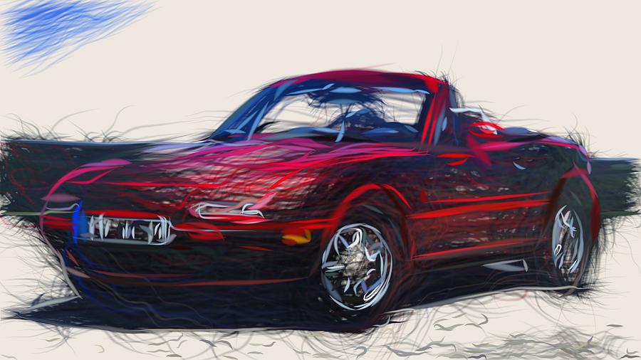 Mazda MX 5 Draw Digital Art by CarsToon Concept - Fine Art America