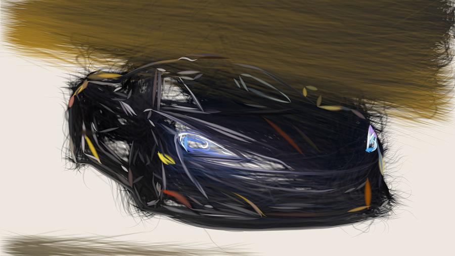 McLaren 600LT Drawing #7 Digital Art by CarsToon Concept