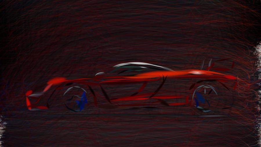 McLaren Senna Drawing #7 Digital Art by CarsToon Concept