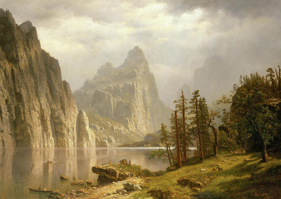 Merced River, Yosemite Valley. #6 Painting by Albert Bierstadt