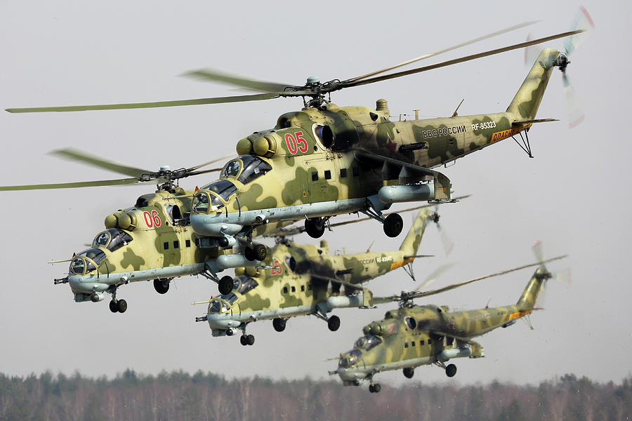 Mil Mi-24p Attack Helicopters #6 Photograph by Artyom Anikeev