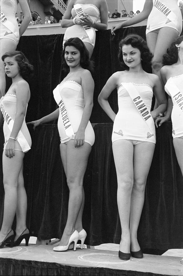 Black And White Photograph - Miss Universe Pageant #6 by George Silk