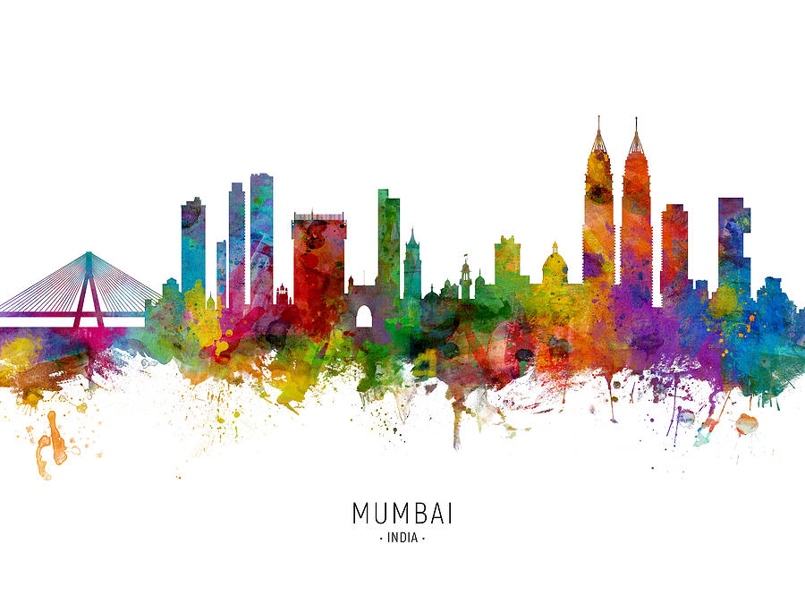 Mumbai Skyline India Bombay #6 Digital Art by Michael Tompsett