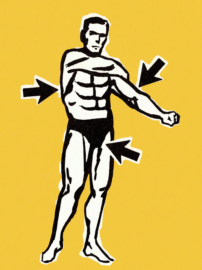 Muscle man Drawing by CSA Images | Fine Art America