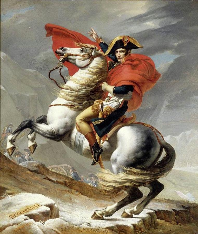 Jacques Louis David Painting - Napoleon Crossing The Alps #6 by Restored Vintage Shop