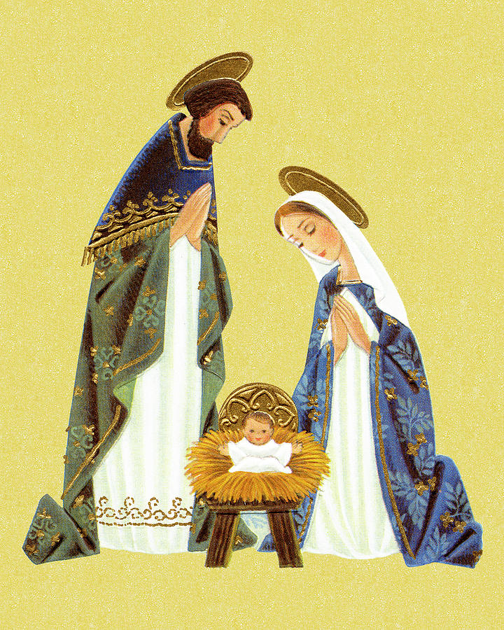 Christmas Drawing - Nativity Scene #6 by CSA Images
