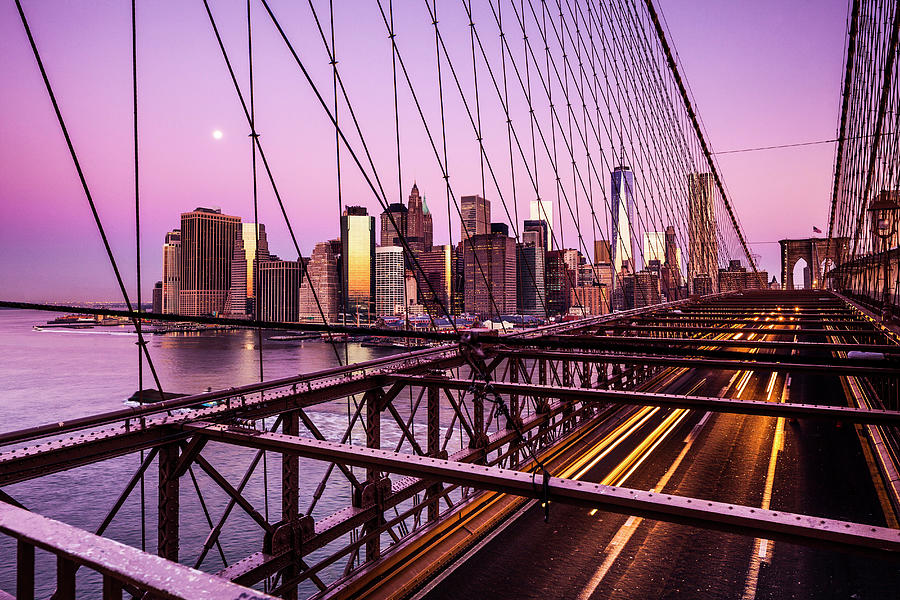 Architecture Digital Art - New York City, Brooklyn Bridge #6 by Antonino Bartuccio