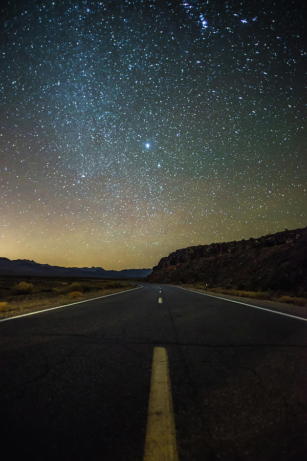 Night Time And Dark Sky Over Death Valley National Park Photograph