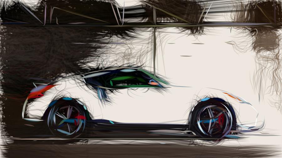 Nissan 370Z Drawing #7 Digital Art by CarsToon Concept