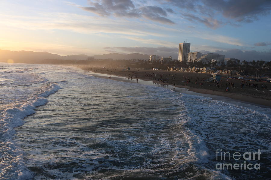 Pacific Sunset , Santa Monica, California #6 Photograph by John Shiron