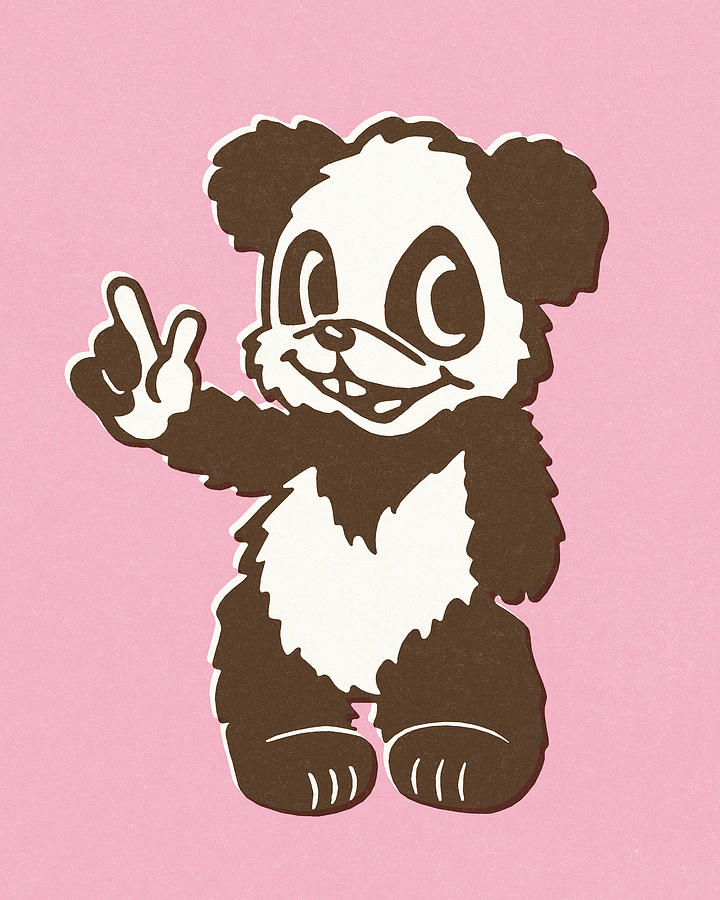 Up Movie Drawing - Panda bear #6 by CSA Images
